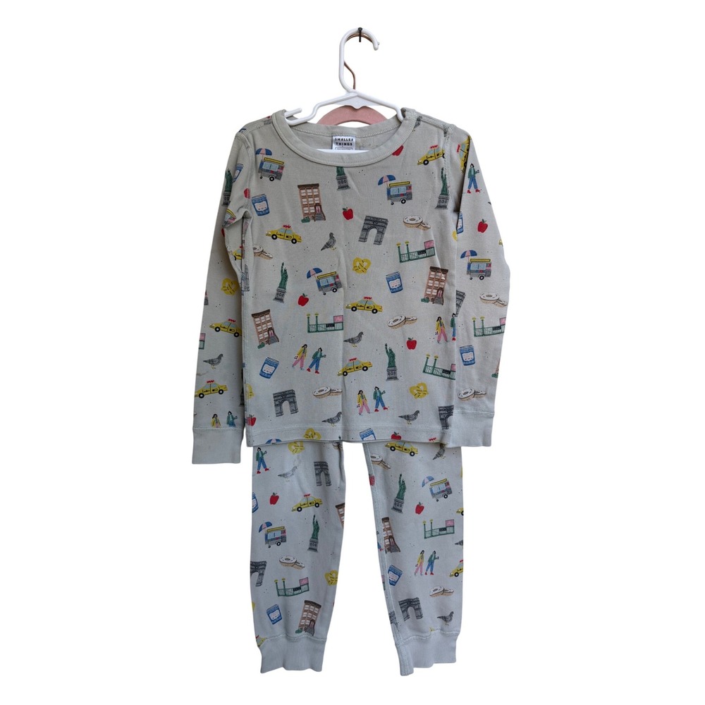 Smaller‎ Things Kids NYC New York City Organic Cotton Pajama Set Gray Size 6